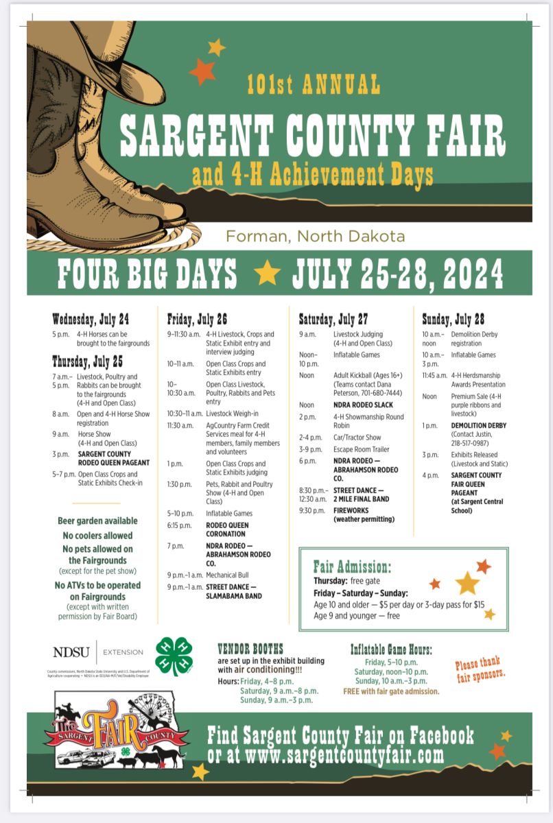 Sargent County Fair City of Forman North Dakota